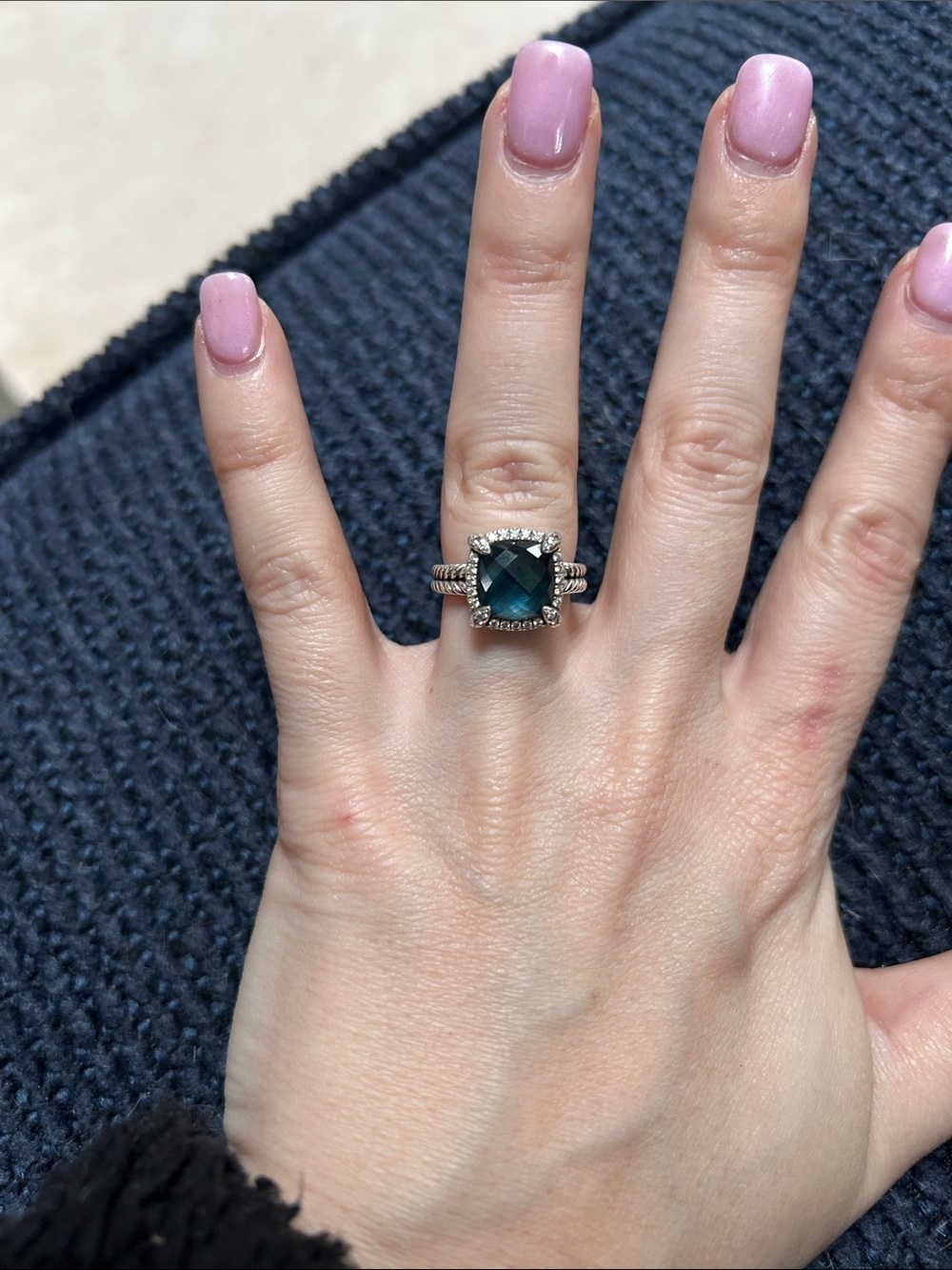 EXCELLENT CONDITION CHATELAINE® PAVÉ BEZEL RING Retail $995 Size 6? - Picture 3 of 9